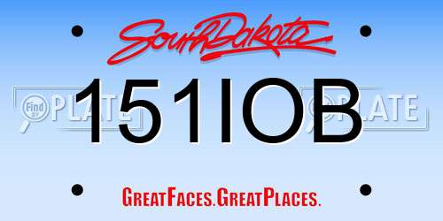 151IOB South Dakota License Plate
