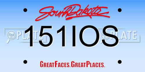 151IOS South Dakota License Plate