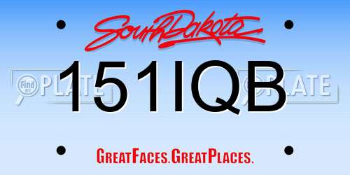 151IQB South Dakota License Plate