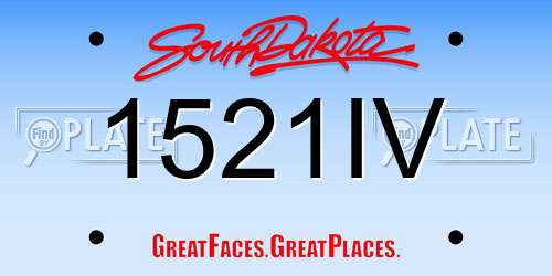 1521IV South Dakota License Plate