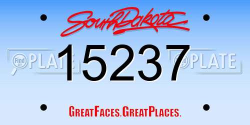 15237 South Dakota License Plate