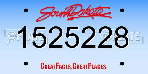 1525228 South Dakota License Plate