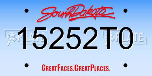 15252T0 South Dakota License Plate