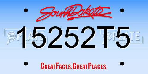 15252T5 South Dakota License Plate