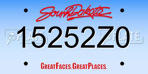 15252Z0 South Dakota License Plate