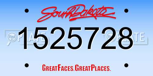 1525728 South Dakota License Plate