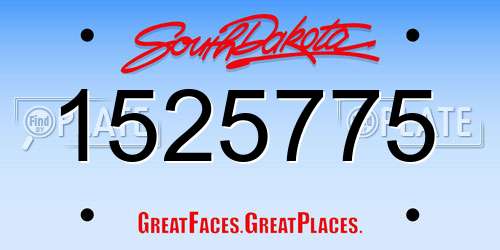 1525775 South Dakota License Plate