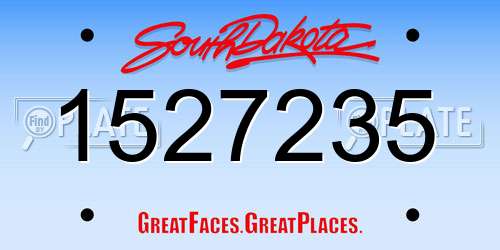 1527235 South Dakota License Plate