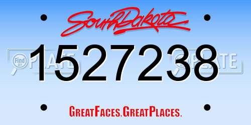 1527238 South Dakota License Plate