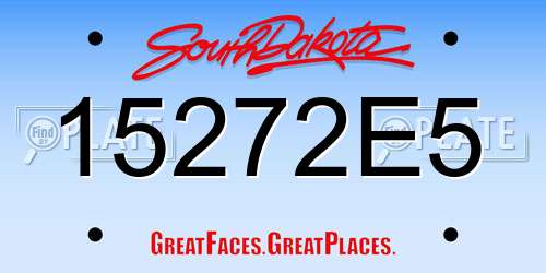 15272E5 South Dakota License Plate
