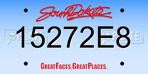 15272E8 South Dakota License Plate