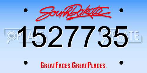 1527735 South Dakota License Plate