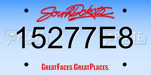 15277E8 South Dakota License Plate