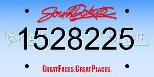 1528225 South Dakota License Plate