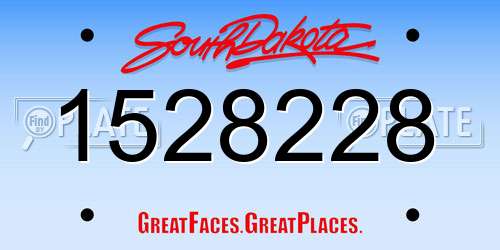 1528228 South Dakota License Plate