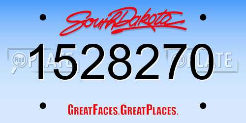 1528270 South Dakota License Plate