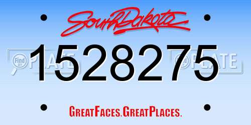 1528275 South Dakota License Plate