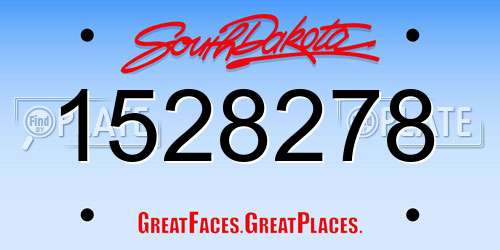 1528278 South Dakota License Plate