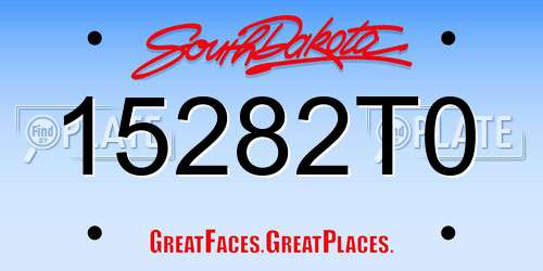15282T0 South Dakota License Plate
