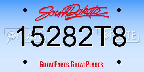 15282T8 South Dakota License Plate