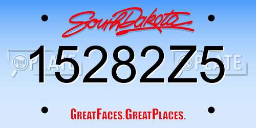 15282Z5 South Dakota License Plate