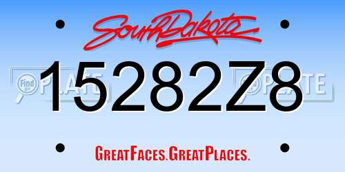 15282Z8 South Dakota License Plate