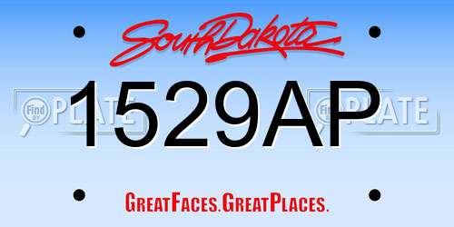 1529AP South Dakota License Plate