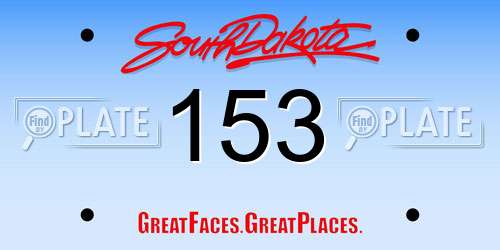 153 South Dakota License Plate