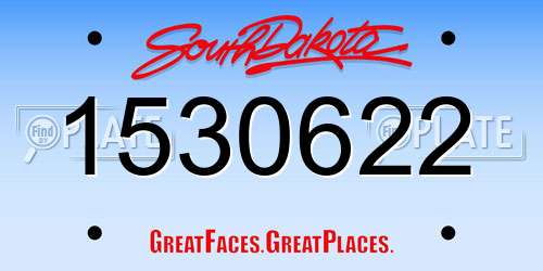 1530622 South Dakota License Plate