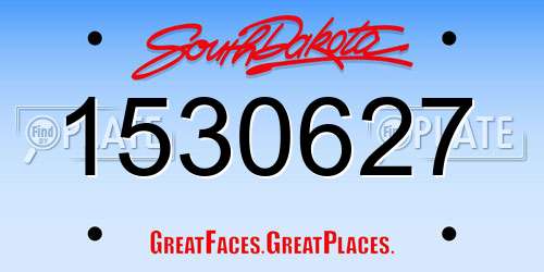 1530627 South Dakota License Plate