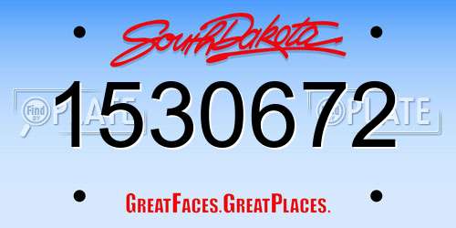1530672 South Dakota License Plate