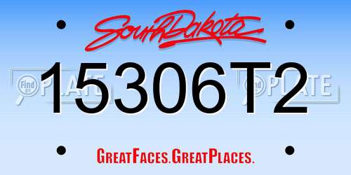 15306T2 South Dakota License Plate