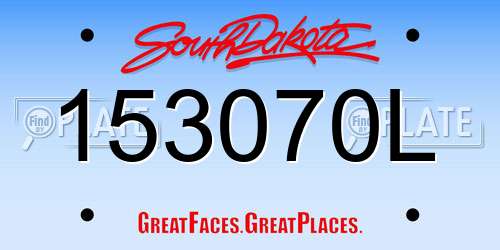 153070L South Dakota License Plate