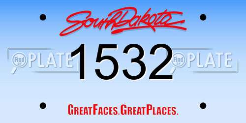1532 South Dakota License Plate