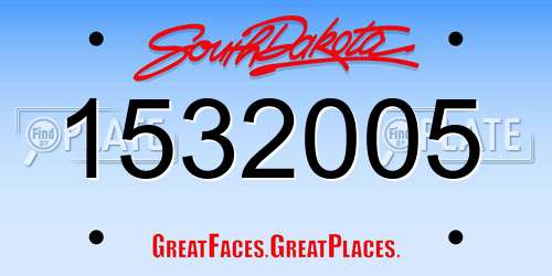 1532005 South Dakota License Plate