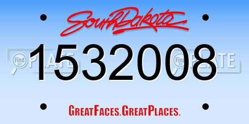 1532008 South Dakota License Plate