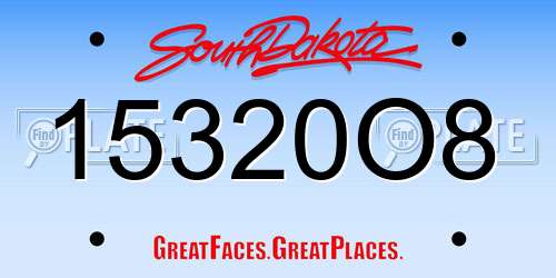 15320O8 South Dakota License Plate