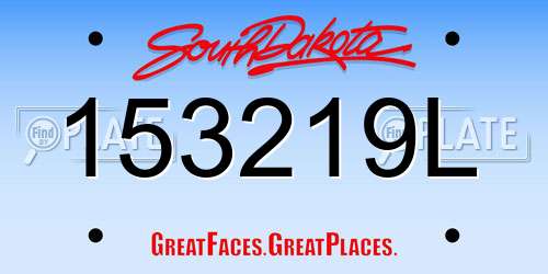 153219L South Dakota License Plate