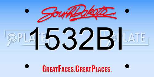 1532BI South Dakota License Plate