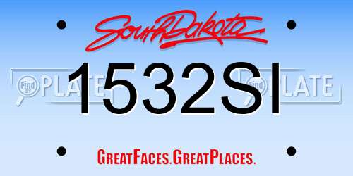 1532SI South Dakota License Plate