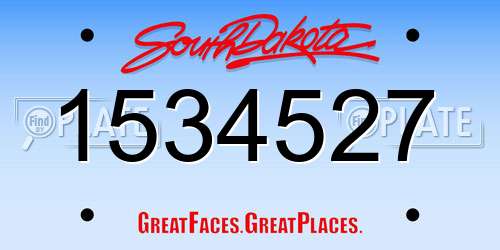 1534527 South Dakota License Plate