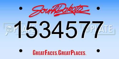 1534577 South Dakota License Plate