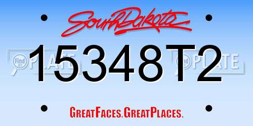 15348T2 South Dakota License Plate