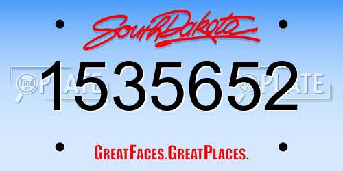 1535652 South Dakota License Plate