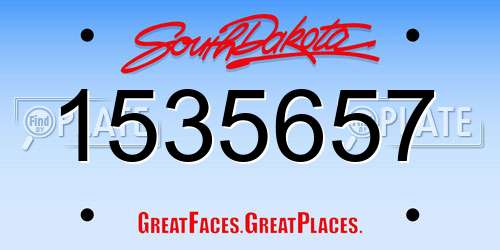 1535657 South Dakota License Plate