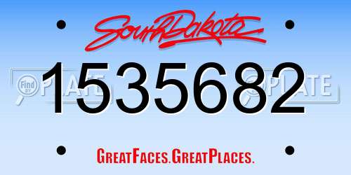 1535682 South Dakota License Plate
