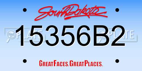 15356B2 South Dakota License Plate