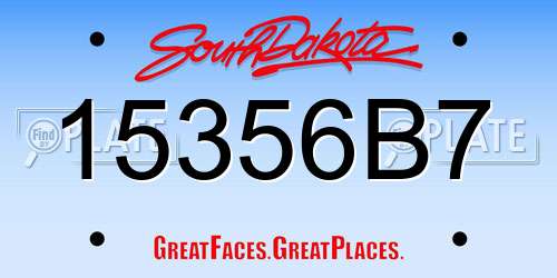 15356B7 South Dakota License Plate