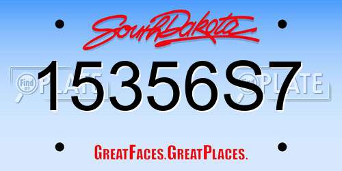 15356S7 South Dakota License Plate