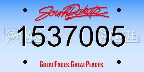 1537005 South Dakota License Plate
